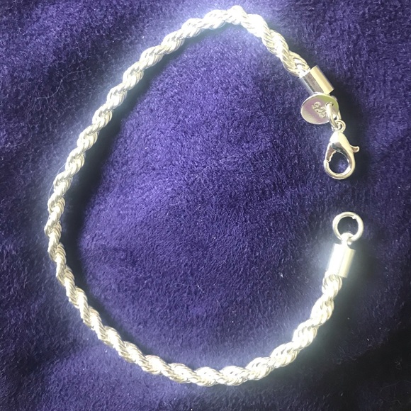 STERLING SILVER .925 twisted chain bracelet - Picture 6 of 9